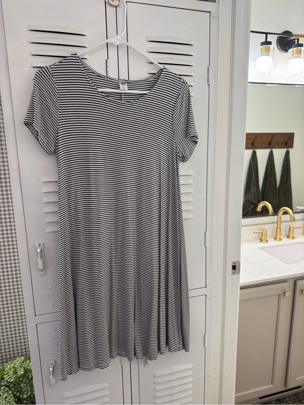 Old Navy Black and White Striped Mini Dress